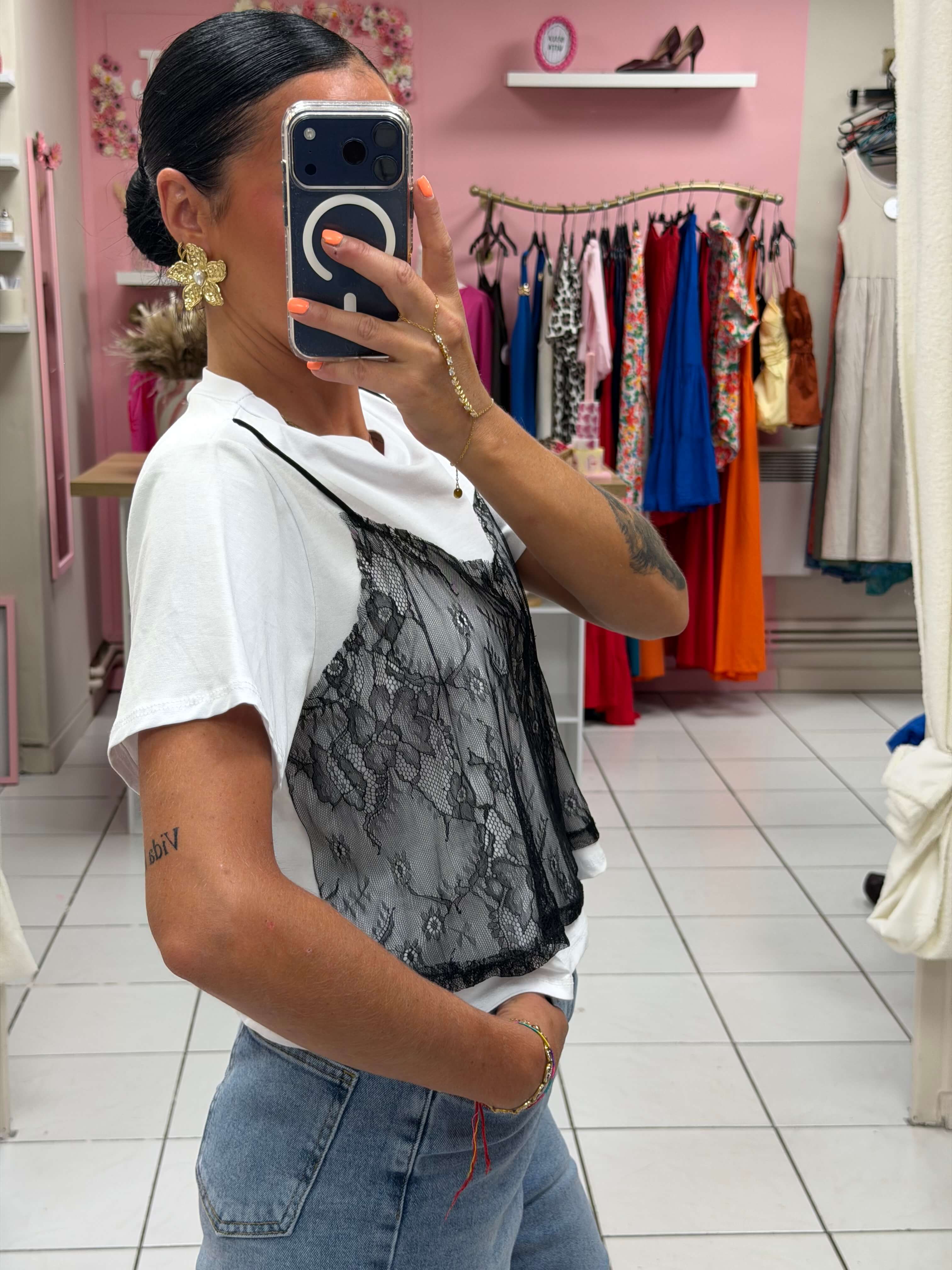 T-shirt avec dentelle - Loevia
