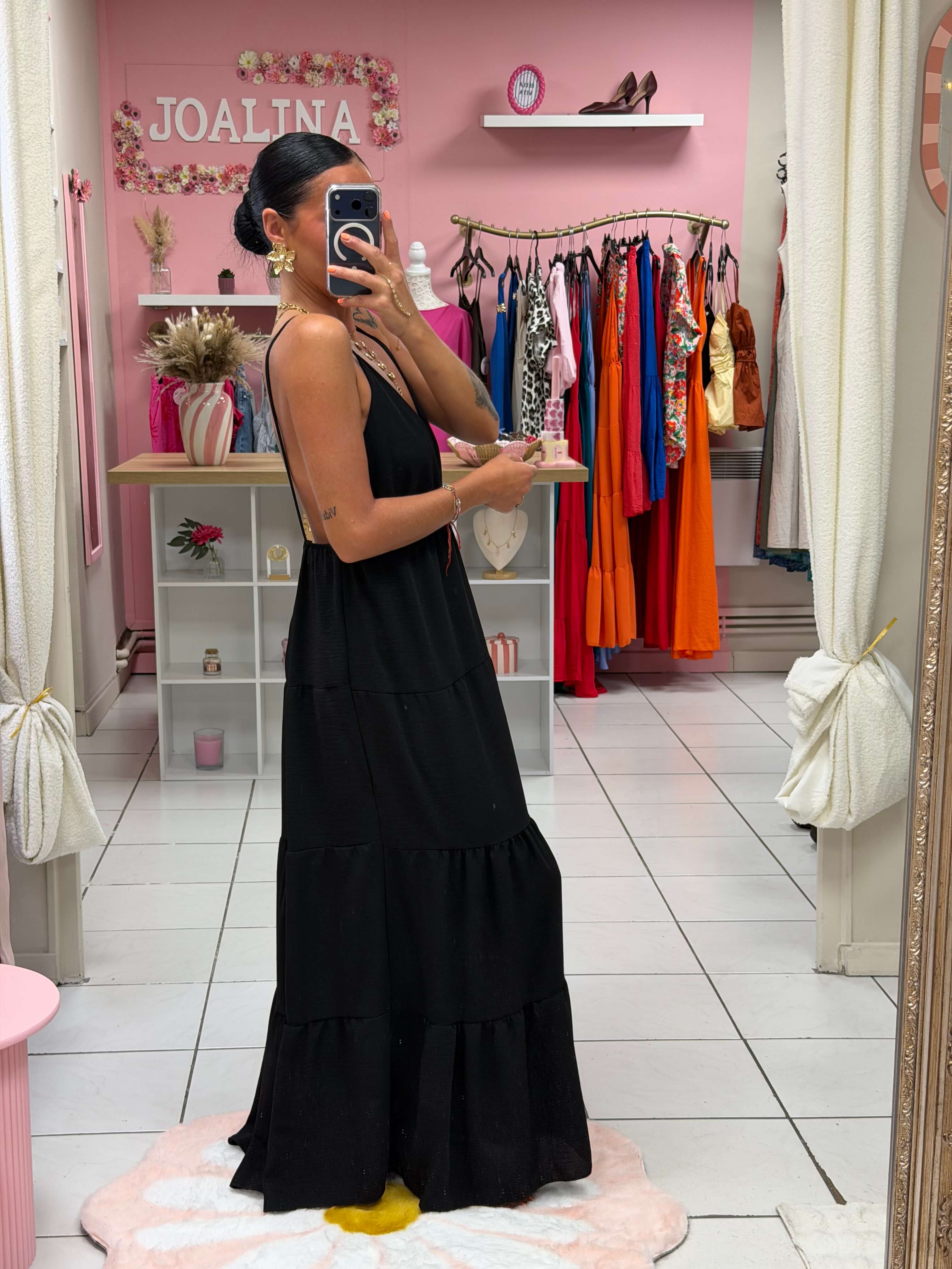 Robe dos nue avec broche - Emma