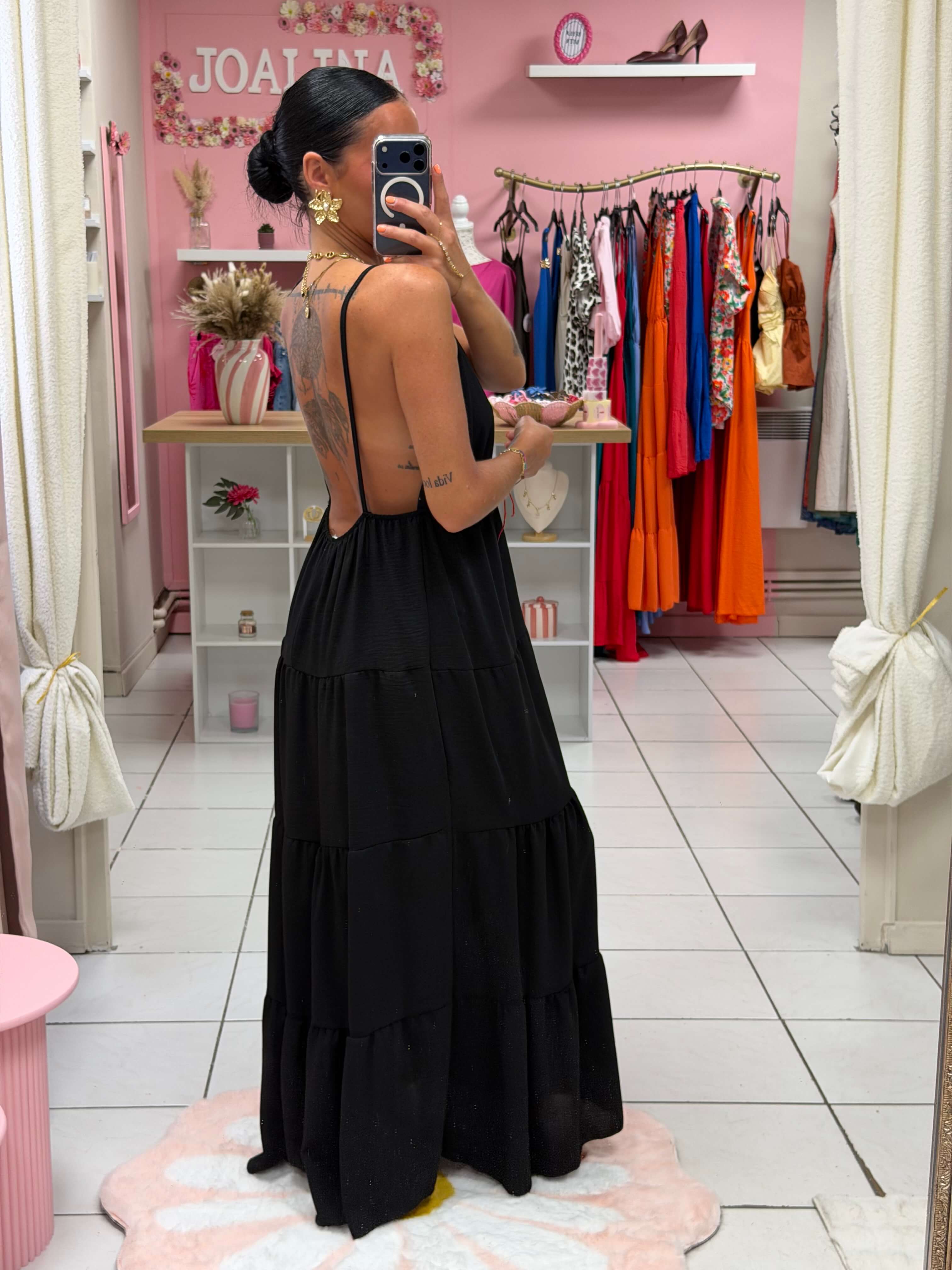 Robe dos nue avec broche - Emma