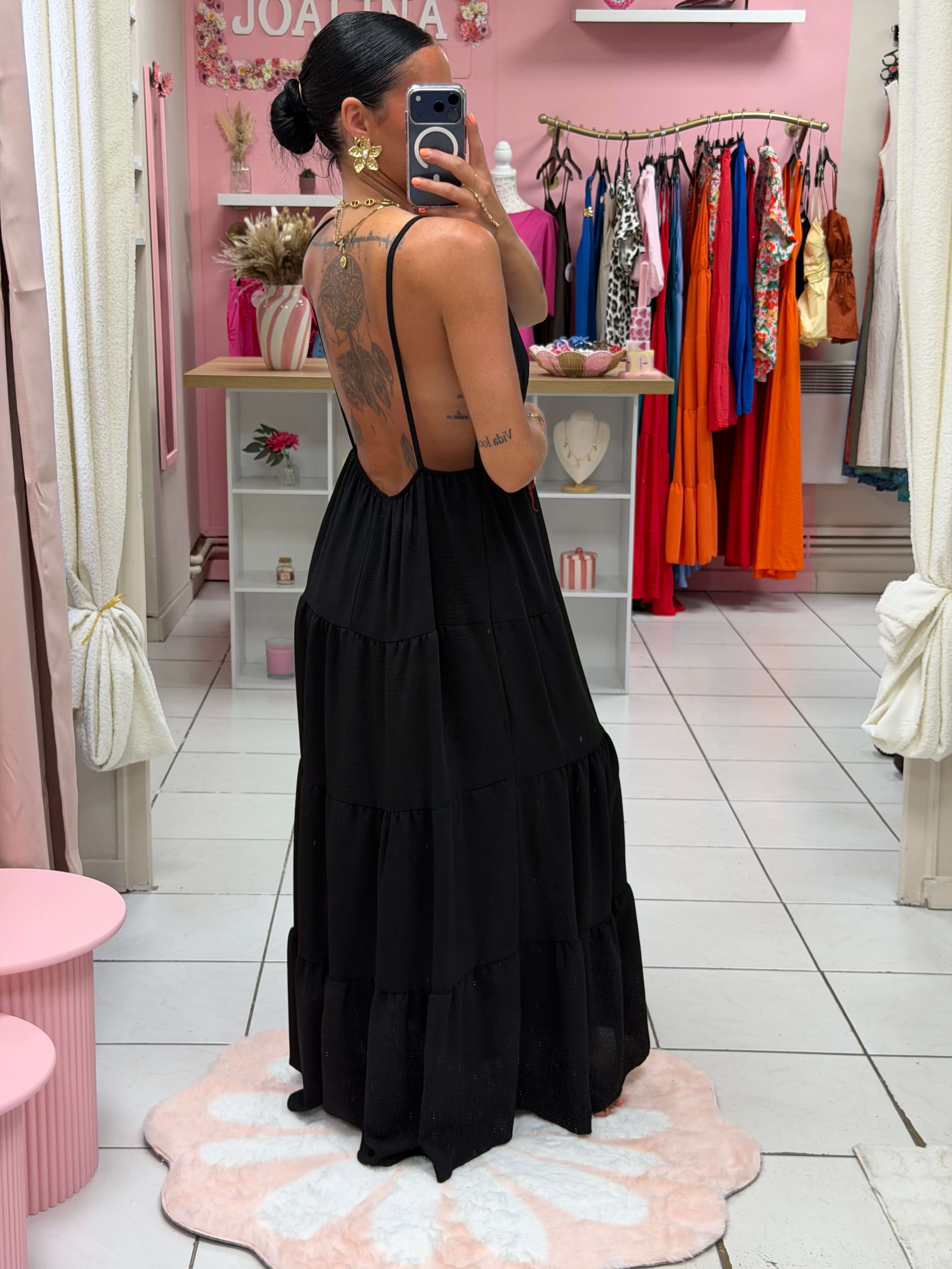 Robe dos nue avec broche - Emma