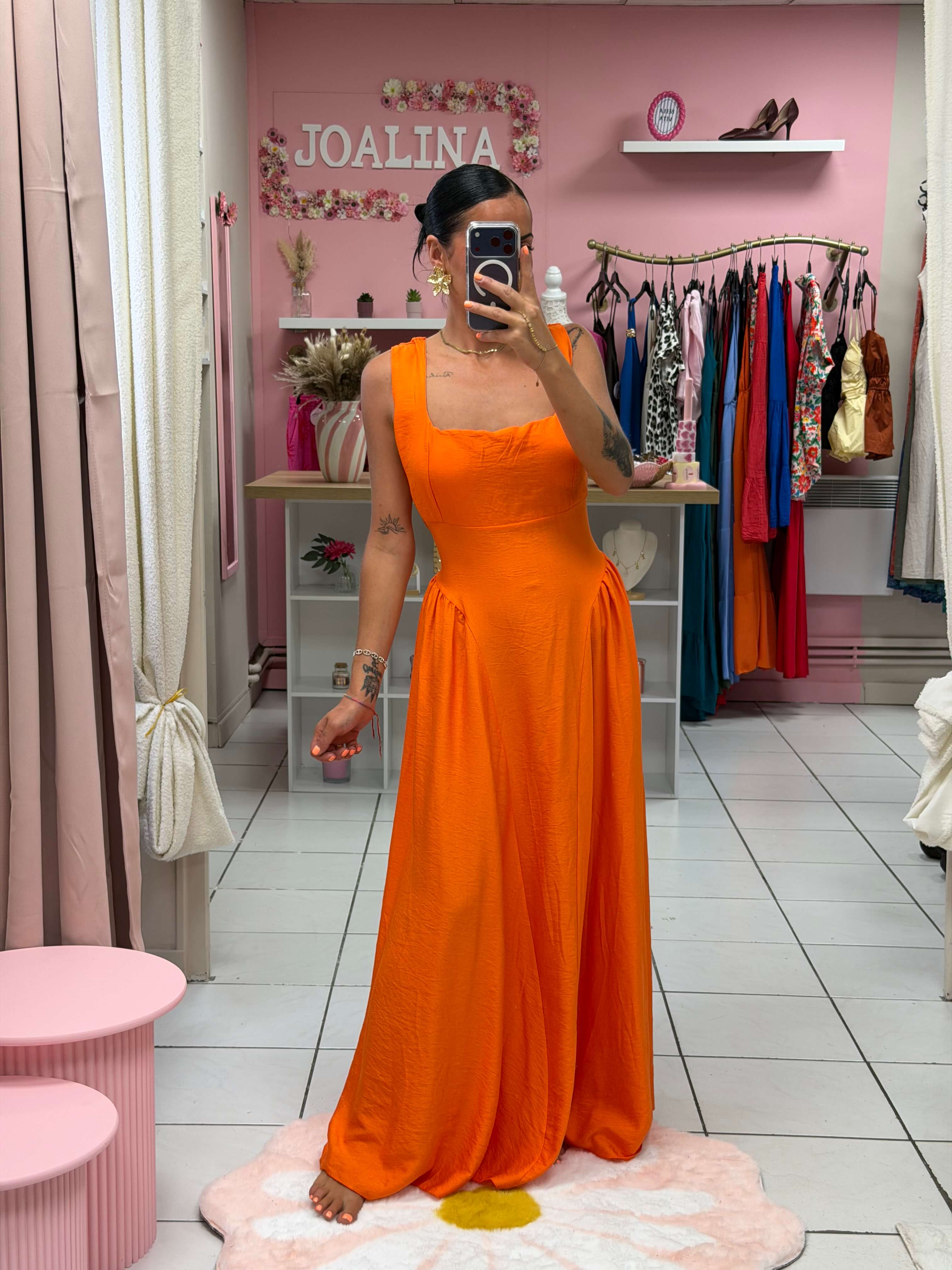 Robe dos nue avec coque et noeud - Éléna