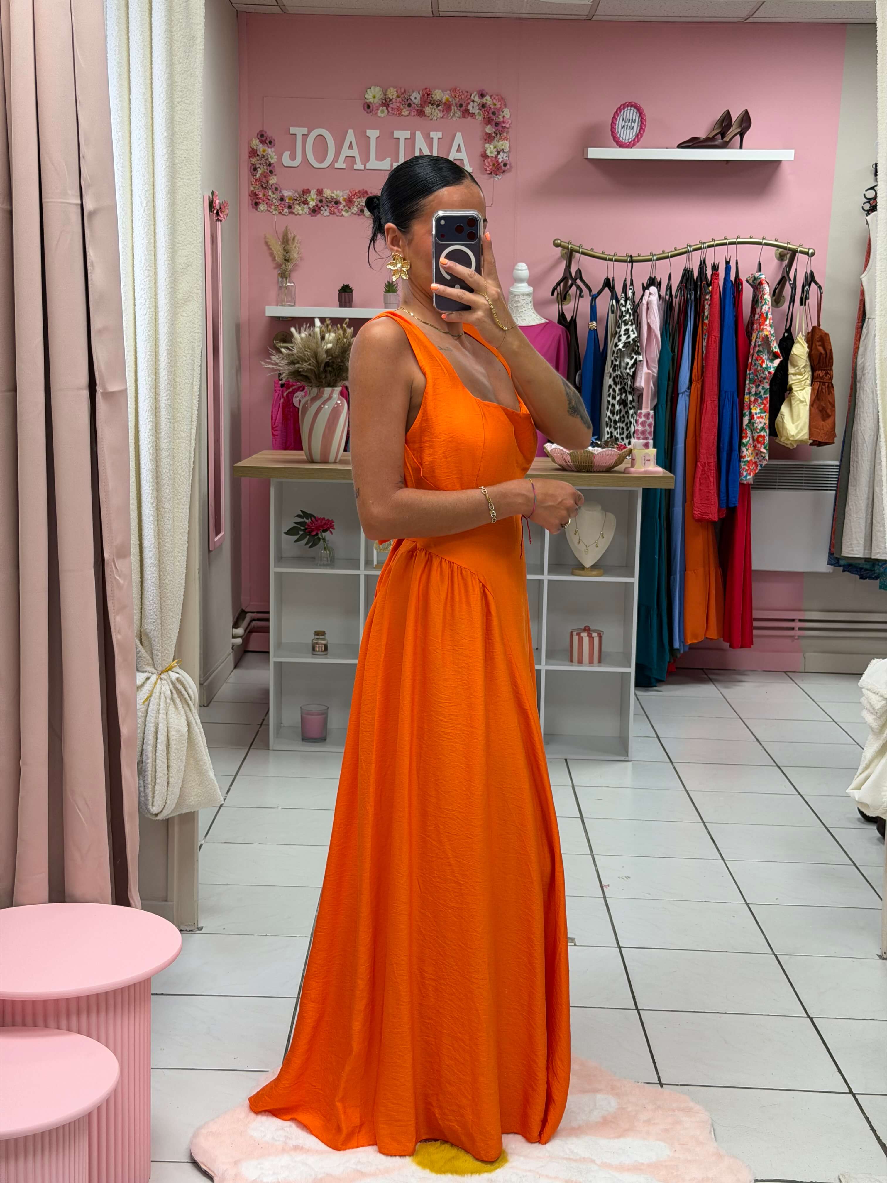 Robe dos nue avec coque et noeud - Éléna