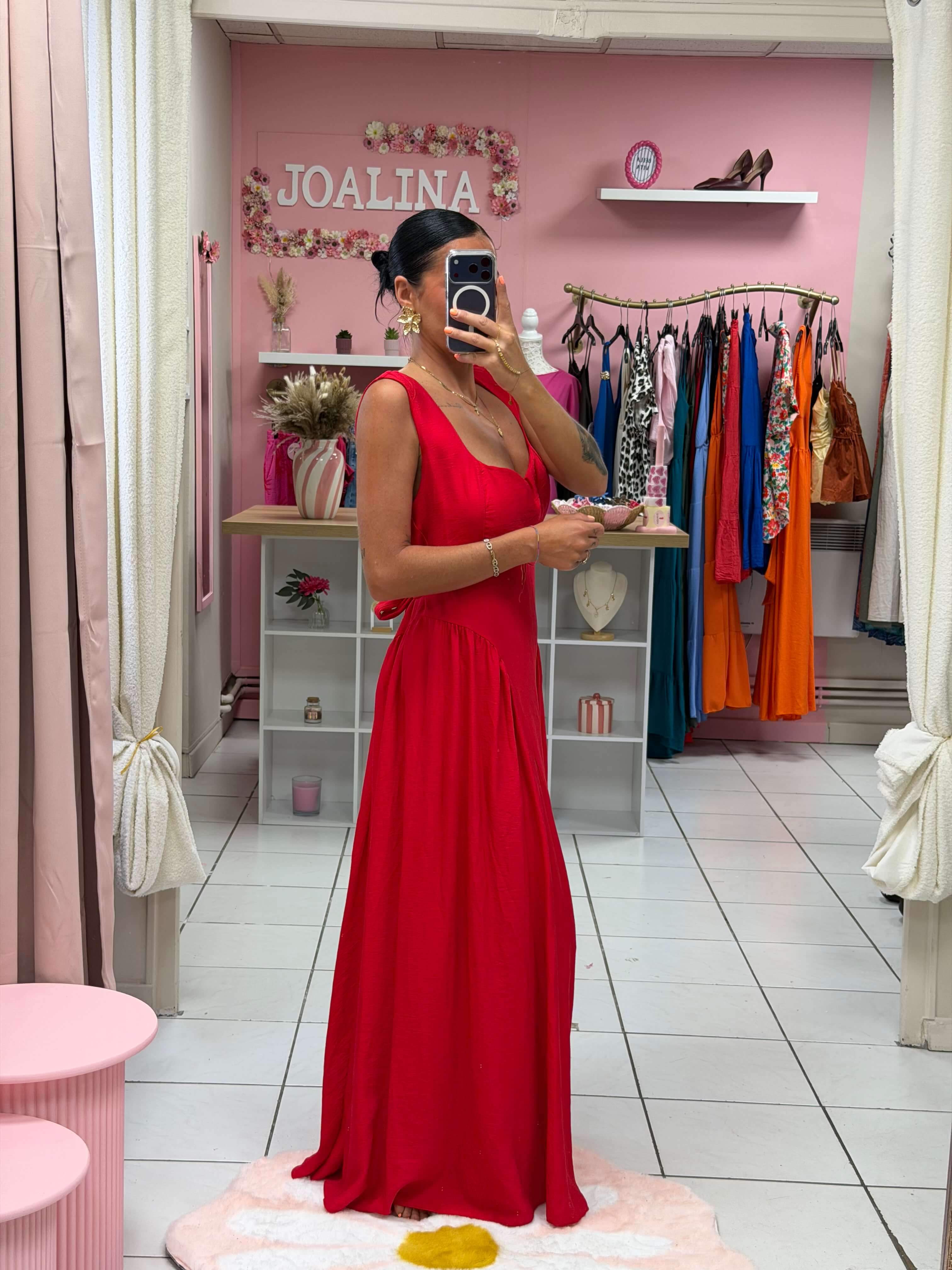 Robe dos nue avec coque et noeud - Éléna