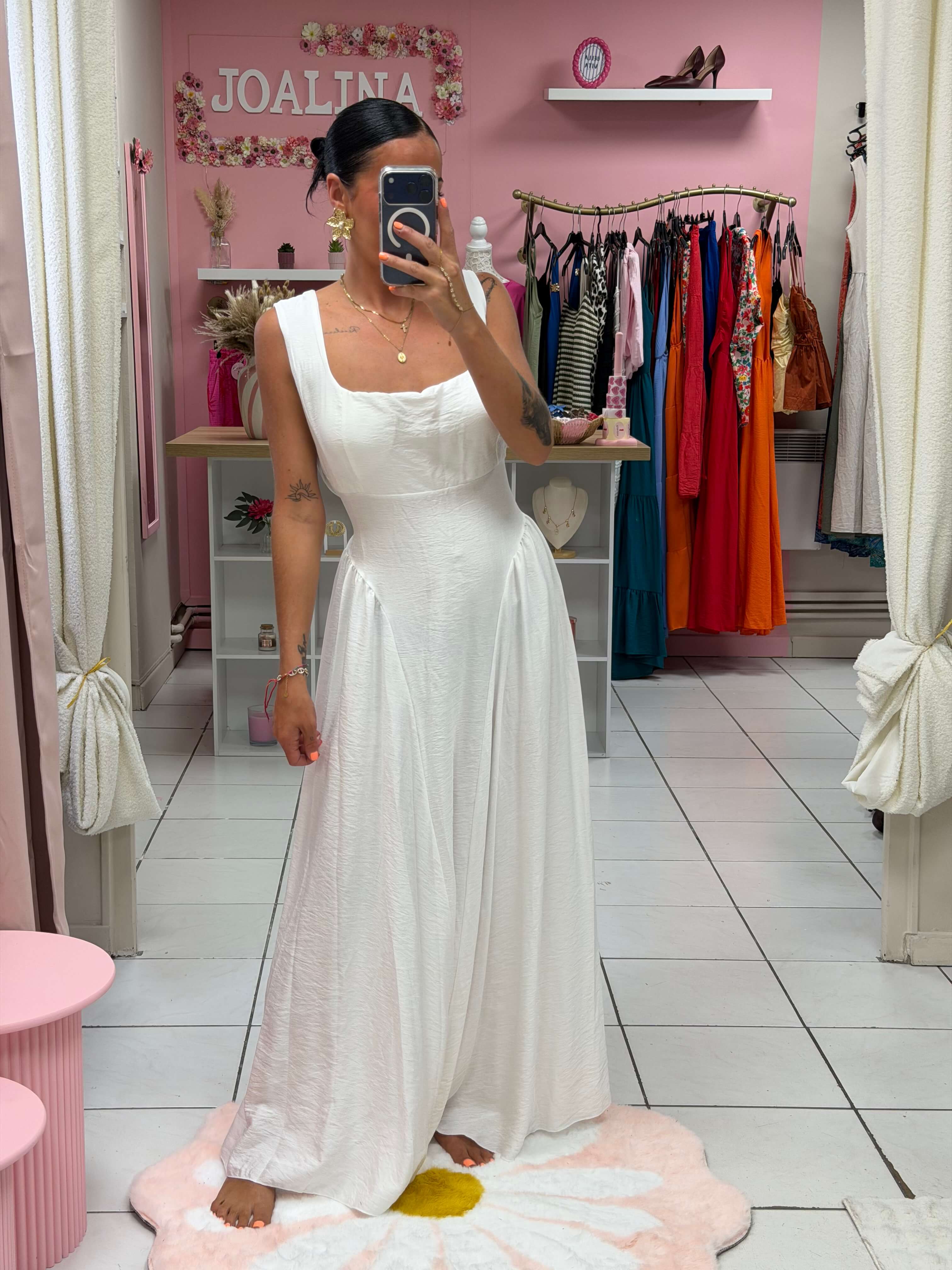 Robe dos nue avec coque et noeud - Éléna