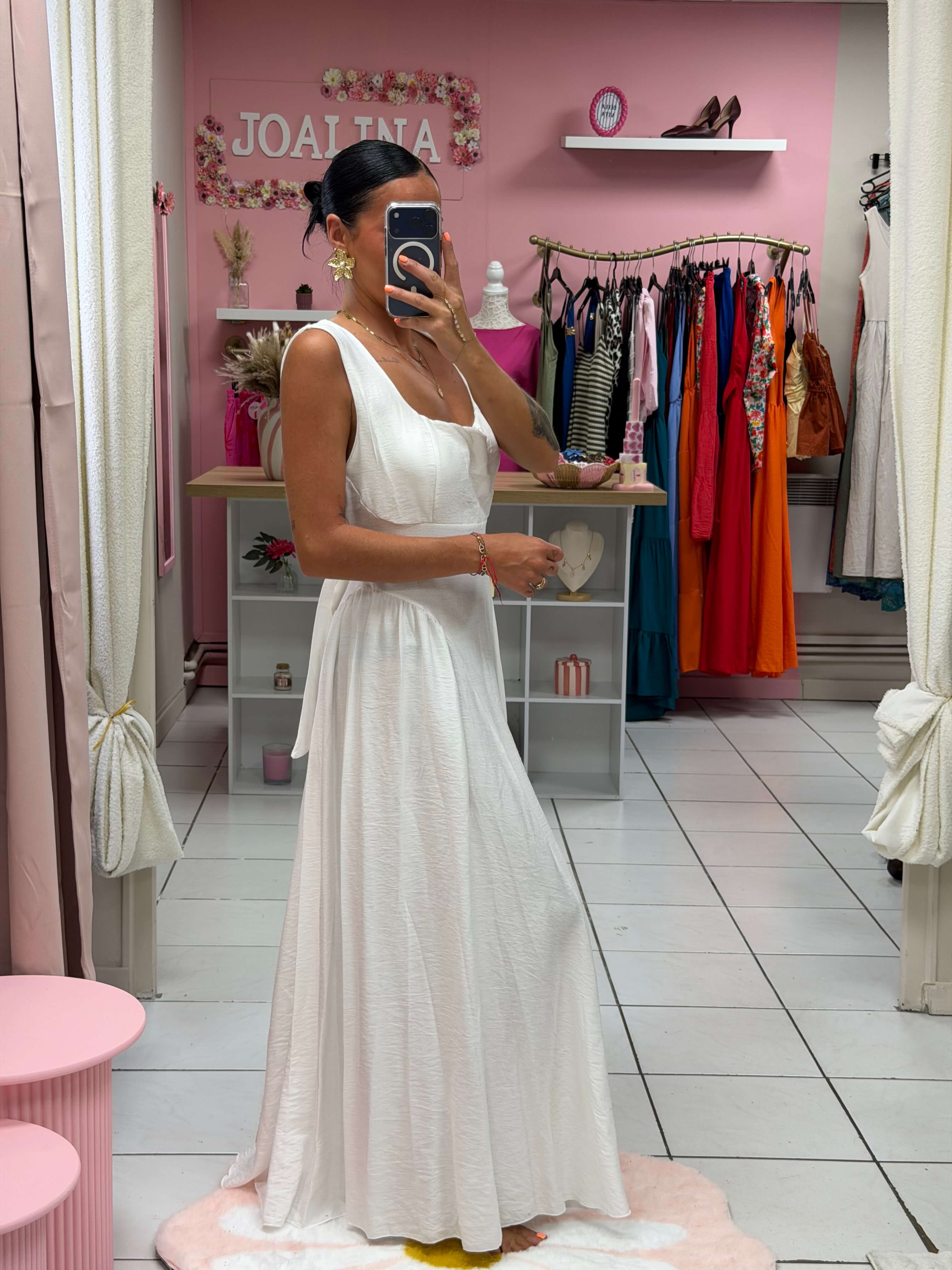 Robe dos nue avec coque et noeud - Éléna