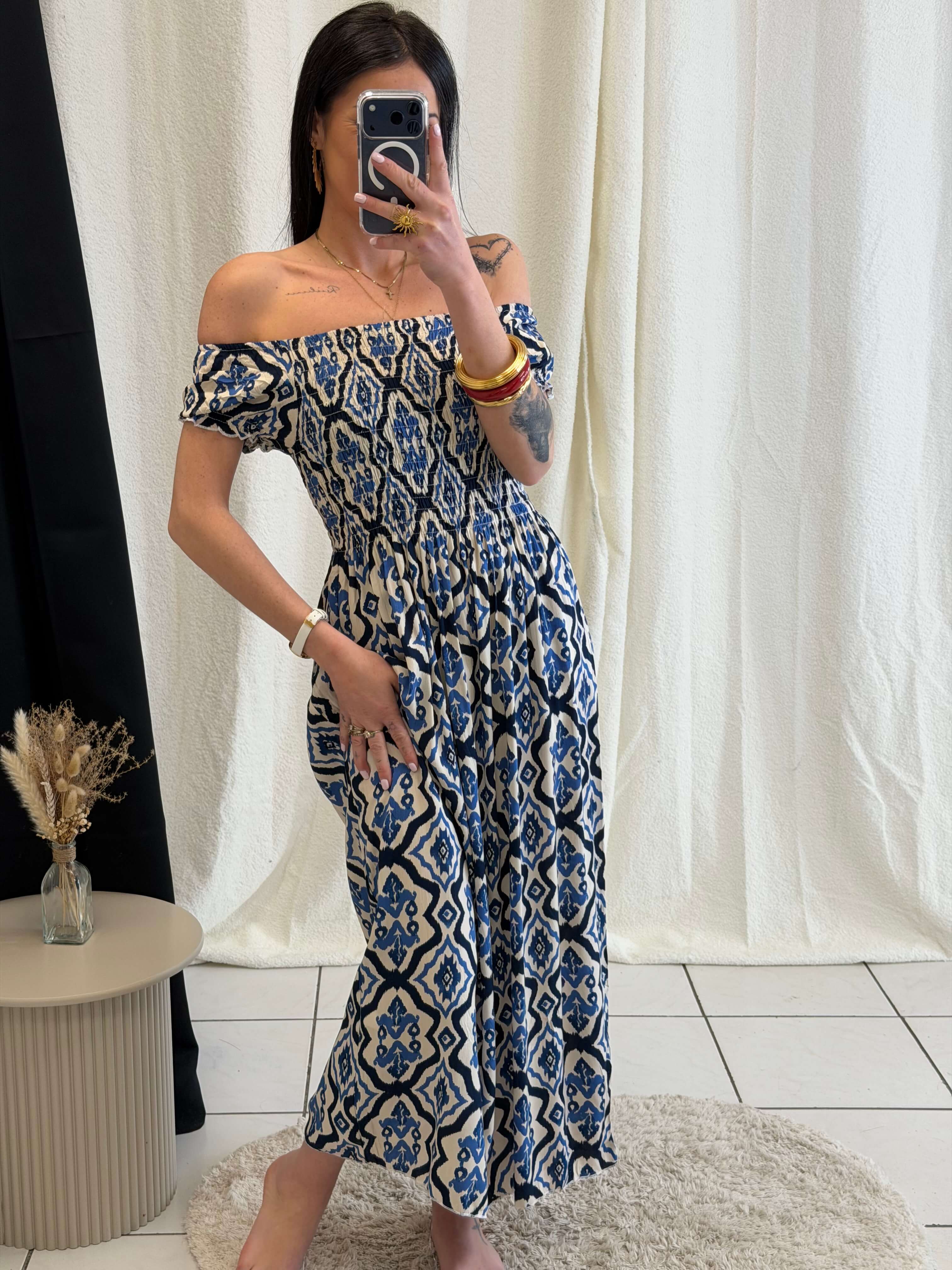 Robe longue à motifs